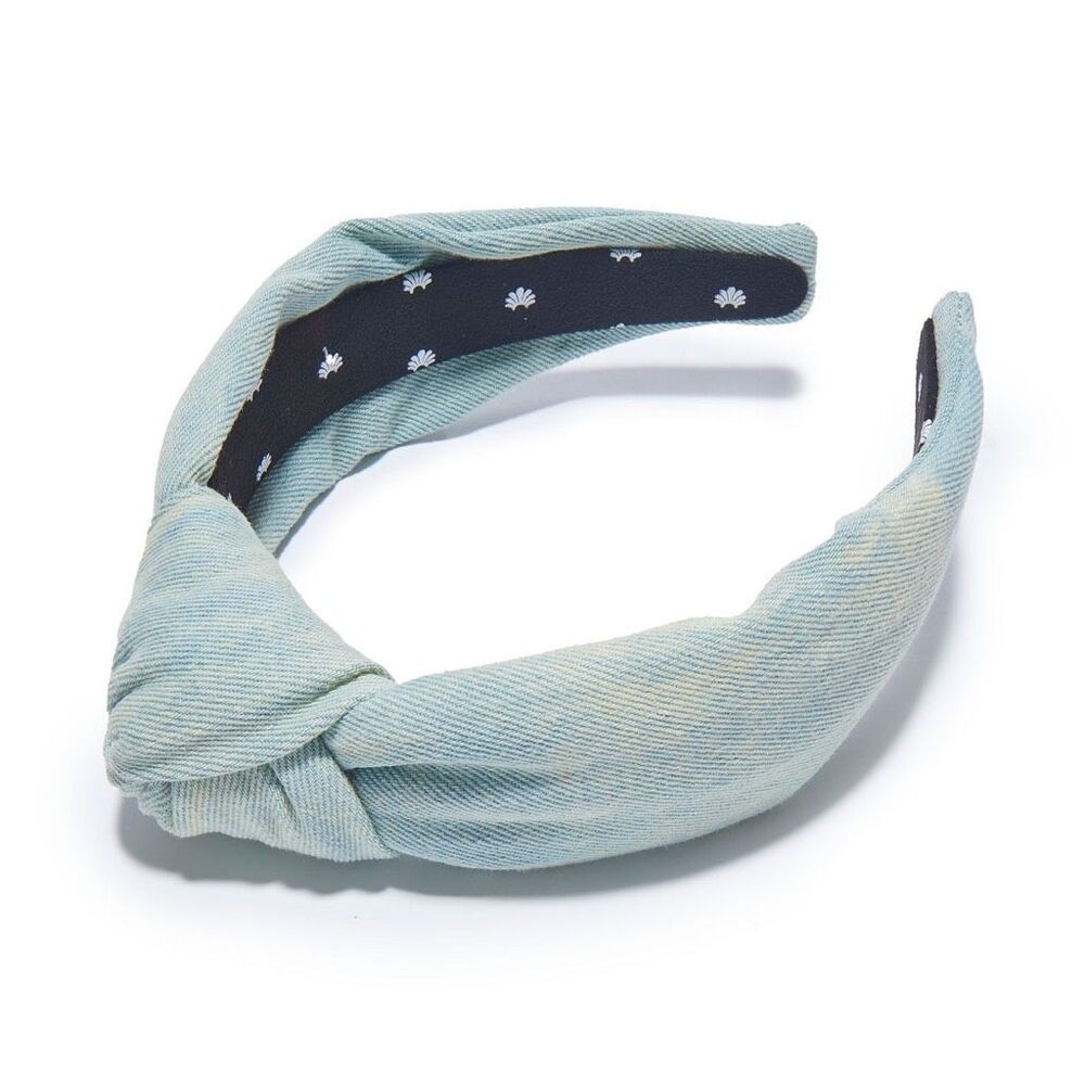 Lele Sadoughi Casual Faded Denim Knotted Headband One Size